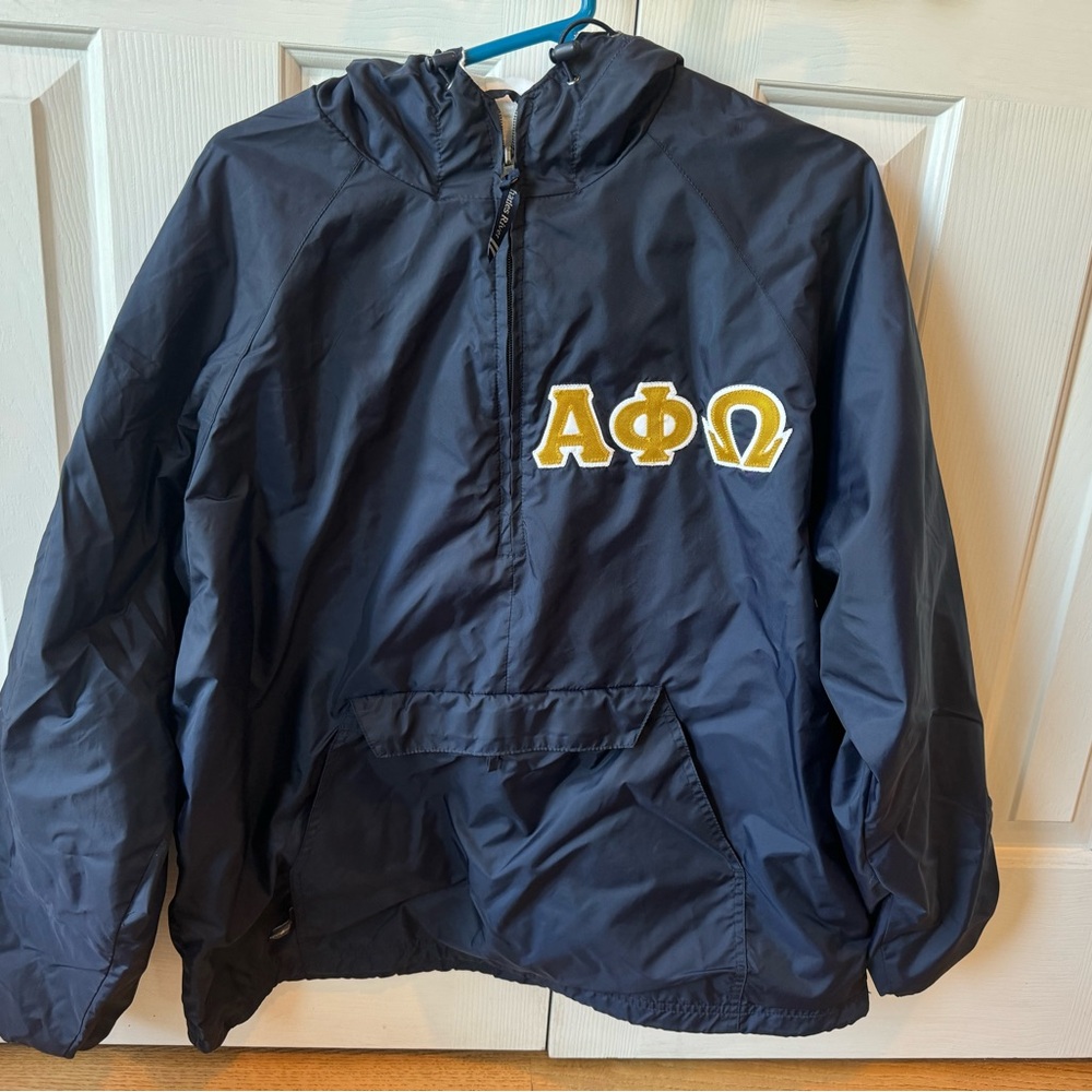 Alpha Phi Omega Fraternity quarter zip hooded jacket